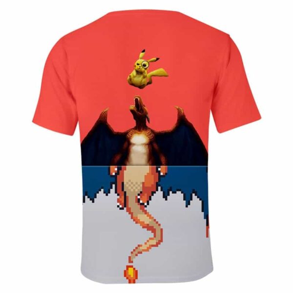 camiseta de pikachu y charizard