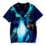 camiseta de pokemon red y charizard x