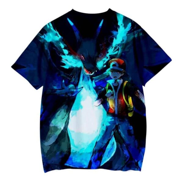 camiseta de pokemon red y charizard x