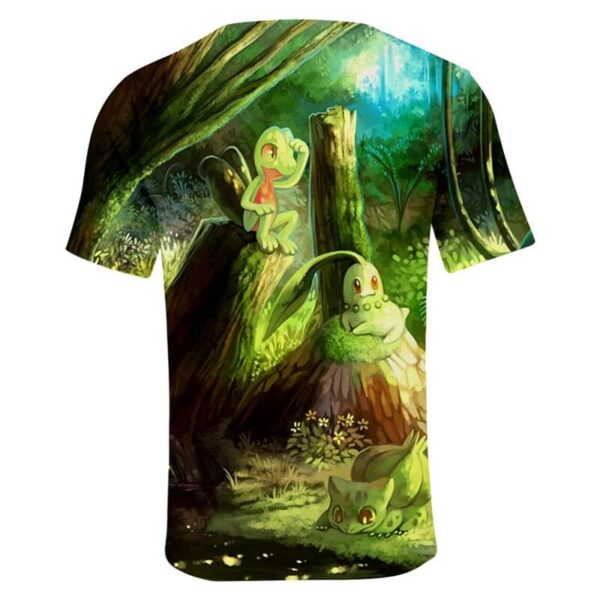 camiseta de treecko chikorita bulbasaur